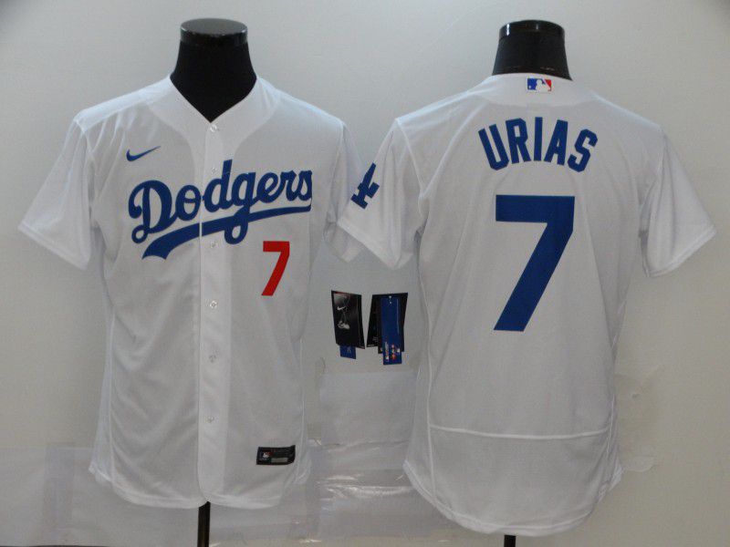 Men Los Angeles Dodgers #7 Urias White Nike Elite MLB Jerseys->chicago cubs->MLB Jersey